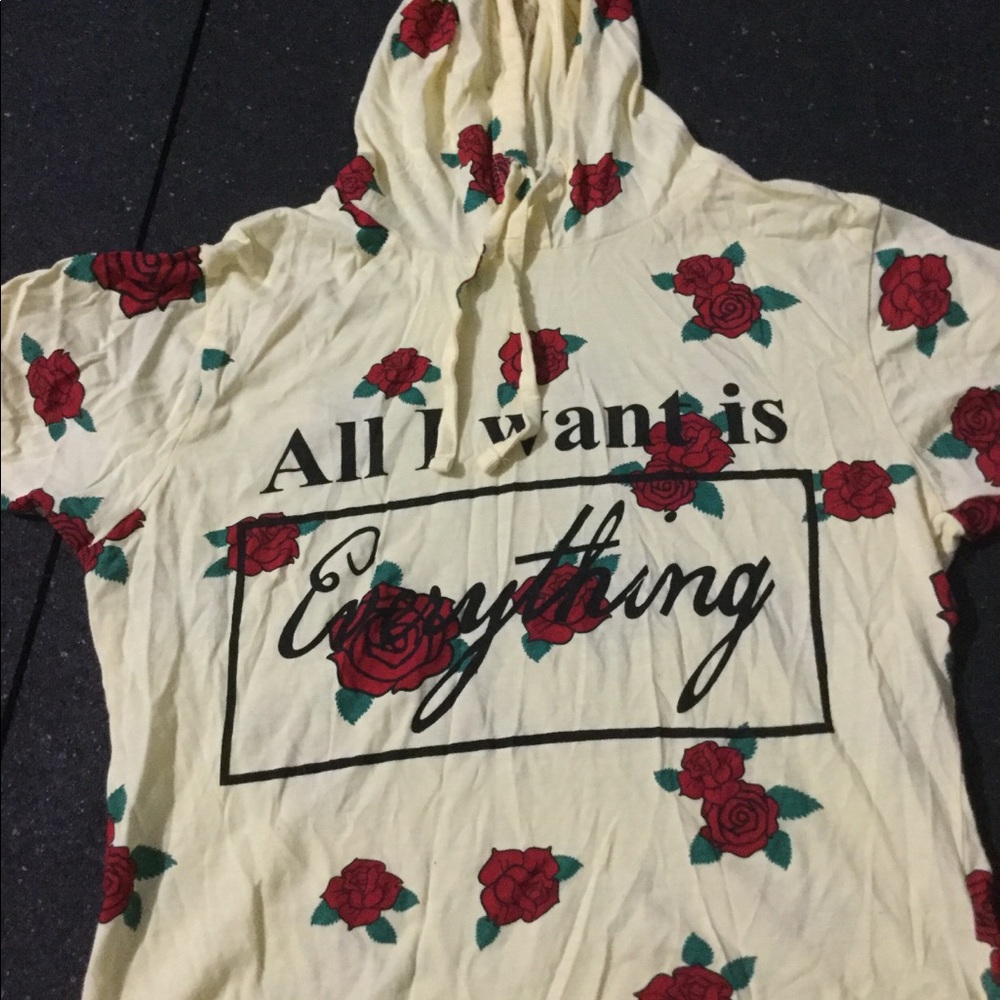 Cropped t-shirt hoodie